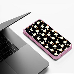 Чехол iPhone XS Max матовый Паттерн с гусями, цвет: 3D-розовый — фото 2