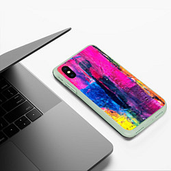 Чехол iPhone XS Max матовый Твой стиль абстракция 1, цвет: 3D-салатовый — фото 2