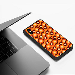 Чехол iPhone XS Max матовый Терто текстура с кругами, цвет: 3D-черный — фото 2