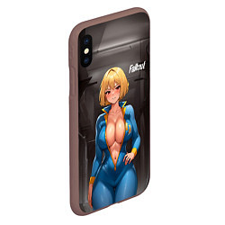 Чехол iPhone XS Max матовый Fallout anime girl, цвет: 3D-коричневый — фото 2