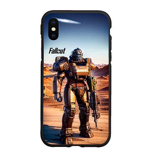 Чехол iPhone XS Max матовый Robot Fallout / 3D-Черный – фото 1