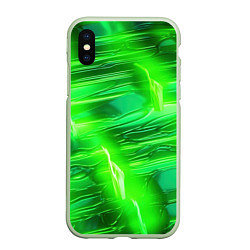 Чехол iPhone XS Max матовый Яркий зеленый фон, цвет: 3D-салатовый