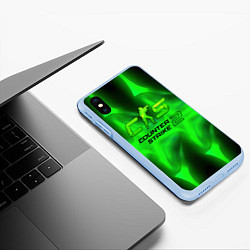 Чехол iPhone XS Max матовый Counter strike 2 green logo, цвет: 3D-голубой — фото 2
