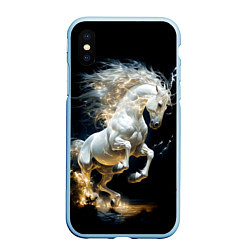 Чехол iPhone XS Max матовый Конь Белая молния