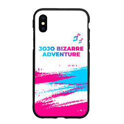 Чехол iPhone XS Max матовый JoJo Bizarre Adventure neon gradient style: символ, цвет: 3D-черный