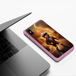 Чехол iPhone XS Max матовый ACDC boy, цвет: 3D-розовый — фото 2
