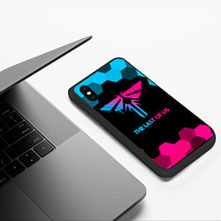 Чехол iPhone XS Max матовый The Last Of Us - neon gradient, цвет: 3D-черный — фото 2