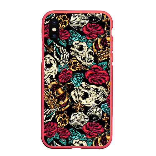 Чехол iPhone XS Max матовый A pattern for a hipster / 3D-Красный – фото 1