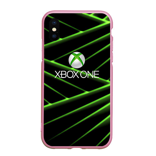 Чехол iPhone XS Max матовый Xbox game pass line / 3D-Розовый – фото 1