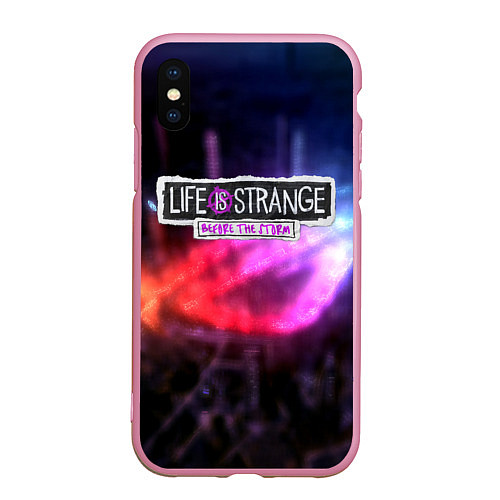 Чехол iPhone XS Max матовый Life is strange night city / 3D-Розовый – фото 1