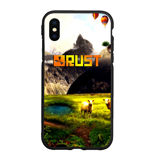 Чехол iPhone XS Max матовый Rust poster game / 3D-Черный – фото 1