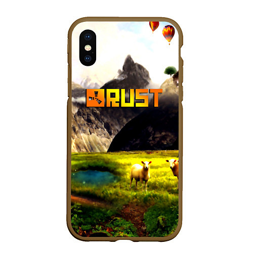 Чехол iPhone XS Max матовый Rust poster game / 3D-Коричневый – фото 1