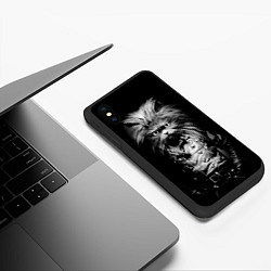 Чехол iPhone XS Max матовый Кот черный хипстер, цвет: 3D-черный — фото 2