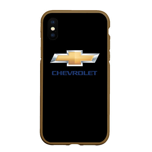 Чехол iPhone XS Max матовый Chevrolet sport auto / 3D-Коричневый – фото 1