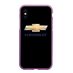 Чехол iPhone XS Max матовый Chevrolet sport auto, цвет: 3D-фиолетовый