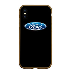 Чехол iPhone XS Max матовый Ford sport auto, цвет: 3D-коричневый
