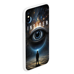 Чехол iPhone XS Max матовый Инсайдер и всевидящее око на фоне звездного космос, цвет: 3D-белый — фото 2