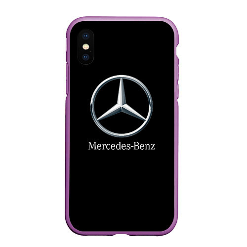 Чехол iPhone XS Max матовый Mercedes-benz sport auto / 3D-Фиолетовый – фото 1