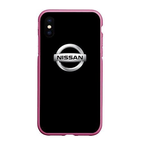 Чехол iPhone XS Max матовый Nissan sport auto / 3D-Малиновый – фото 1