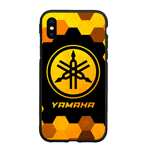 Чехол iPhone XS Max матовый Yamaha - gold gradient / 3D-Черный – фото 1