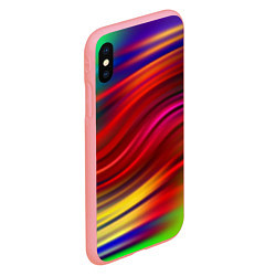 Чехол iPhone XS Max матовый Разноцветный абстрактный узор волны, цвет: 3D-баблгам — фото 2