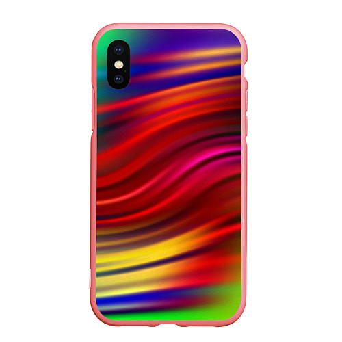 Чехол iPhone XS Max матовый Разноцветный абстрактный узор волны / 3D-Баблгам – фото 1