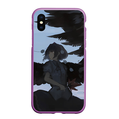 Чехол iPhone XS Max матовый Touhou Project Aya Шамеймару / 3D-Фиолетовый – фото 1