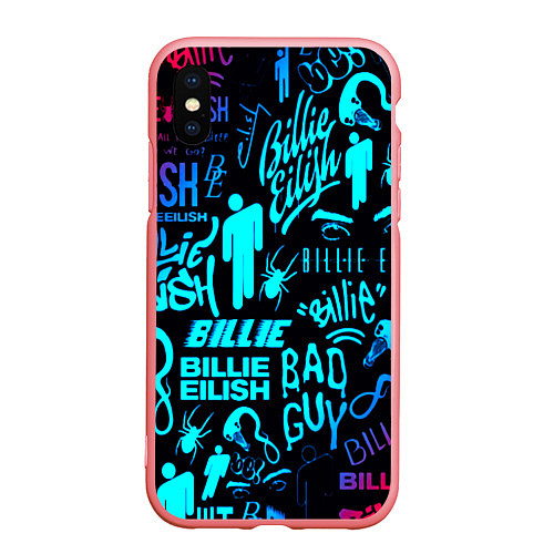 Чехол iPhone XS Max матовый Billie Eilish neon pattern / 3D-Баблгам – фото 1