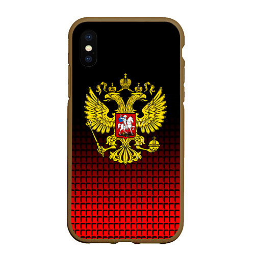 Чехол iPhone XS Max матовый Русский мир / 3D-Коричневый – фото 1