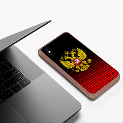 Чехол iPhone XS Max матовый Русский мир, цвет: 3D-коричневый — фото 2