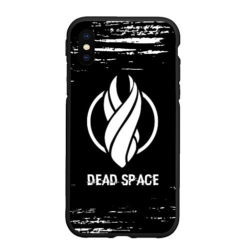 Чехол iPhone XS Max матовый Dead Space glitch на темном фоне / 3D-Черный – фото 1