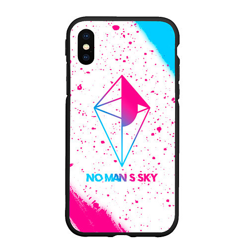 Чехол iPhone XS Max матовый No Mans Sky neon gradient style / 3D-Черный – фото 1