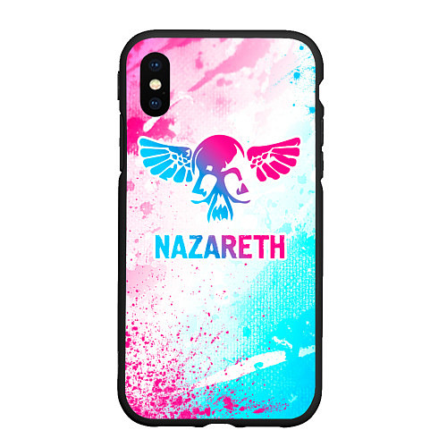 Чехол iPhone XS Max матовый Nazareth neon gradient style / 3D-Черный – фото 1