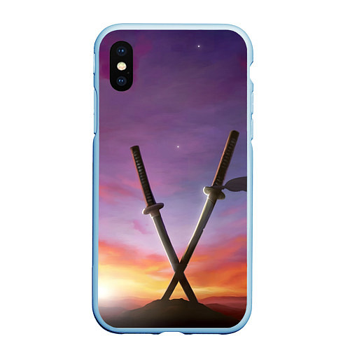 Чехол iPhone XS Max матовый Touhou Project Youmu Swords / 3D-Голубой – фото 1