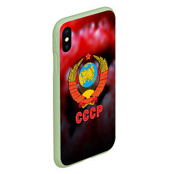 Чехол iPhone XS Max матовый Патриот ссср, цвет: 3D-салатовый — фото 2