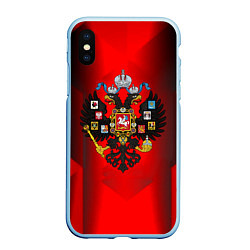 Чехол iPhone XS Max матовый Символика имперской россии, цвет: 3D-голубой