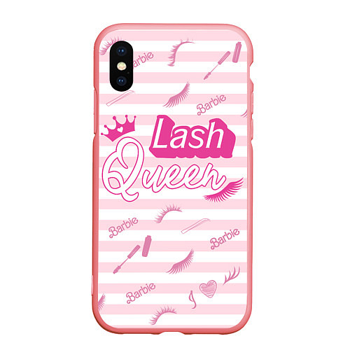 Чехол iPhone XS Max матовый Lash queen - pink Barbie pattern / 3D-Баблгам – фото 1