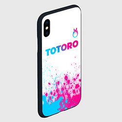 Чехол iPhone XS Max матовый Totoro neon gradient style: символ сверху, цвет: 3D-черный — фото 2