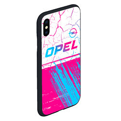 Чехол iPhone XS Max матовый Opel neon gradient style: символ сверху, цвет: 3D-черный — фото 2