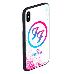 Чехол iPhone XS Max матовый Foo Fighters neon gradient style, цвет: 3D-черный — фото 2