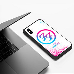 Чехол iPhone XS Max матовый Foo Fighters neon gradient style, цвет: 3D-черный — фото 2