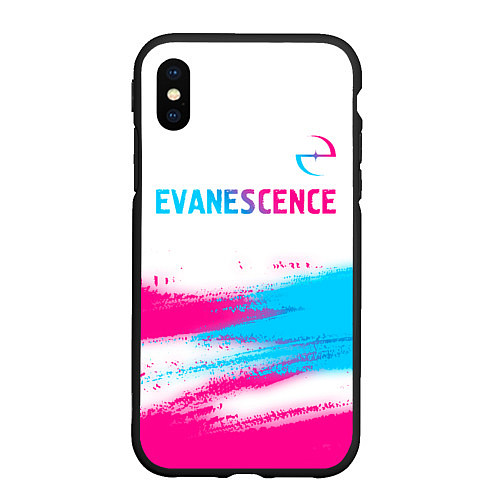 Чехол iPhone XS Max матовый Evanescence neon gradient style: символ сверху / 3D-Черный – фото 1