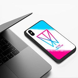 Чехол iPhone XS Max матовый Within Temptation neon gradient style, цвет: 3D-черный — фото 2