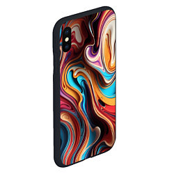 Чехол iPhone XS Max матовый Поток красок, цвет: 3D-черный — фото 2