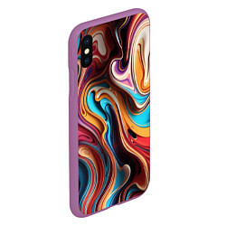 Чехол iPhone XS Max матовый Поток красок, цвет: 3D-фиолетовый — фото 2