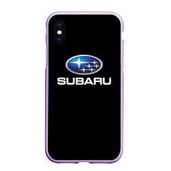 Чехол iPhone XS Max матовый Subaru sport auto car, цвет: 3D-сиреневый