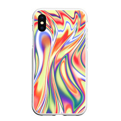 Чехол iPhone XS Max матовый Размытые краски абстракция