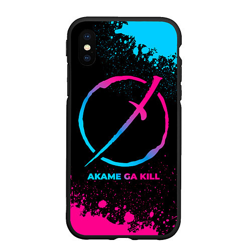 Чехол iPhone XS Max матовый Akame ga Kill - neon gradient / 3D-Черный – фото 1