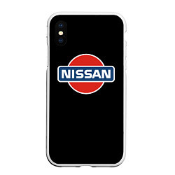 Чехол iPhone XS Max матовый Nissan auto, цвет: 3D-белый