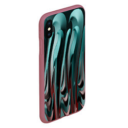 Чехол iPhone XS Max матовый Металлический рельеф, цвет: 3D-малиновый — фото 2